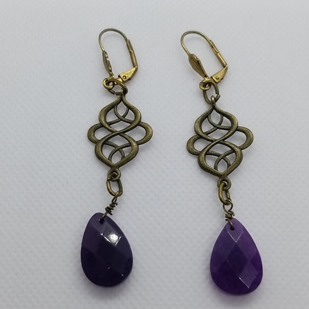 Faceted Amethyst Earrings